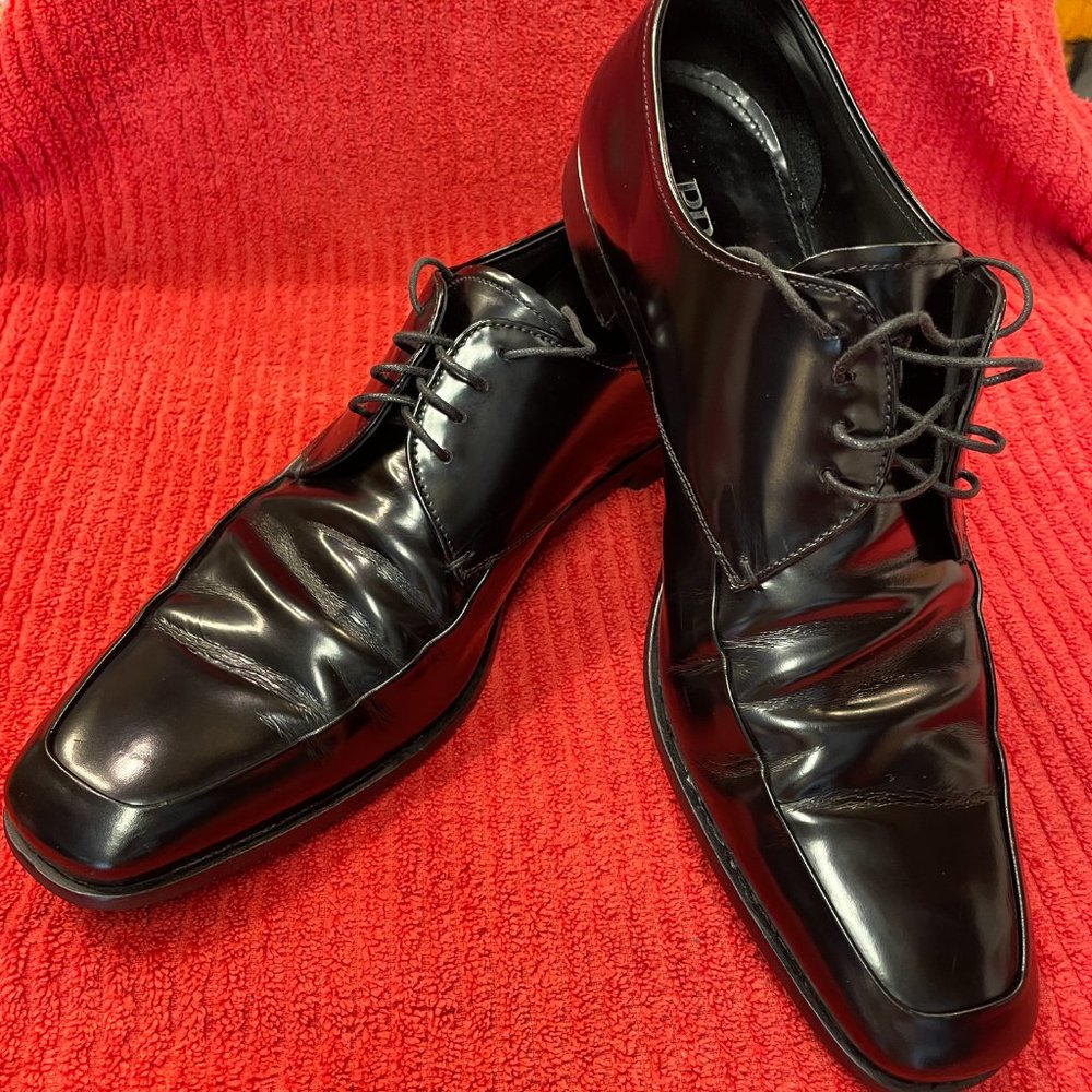 Prada Mens Patent Leather Upper and Out Soles Lace Up Black Made In Italy - Picture 6 of 16
